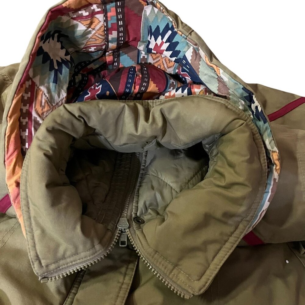 Vintage Current Seen Coat Womens 2X Used Brown Multicolor Hooded - Picture 5 of 16